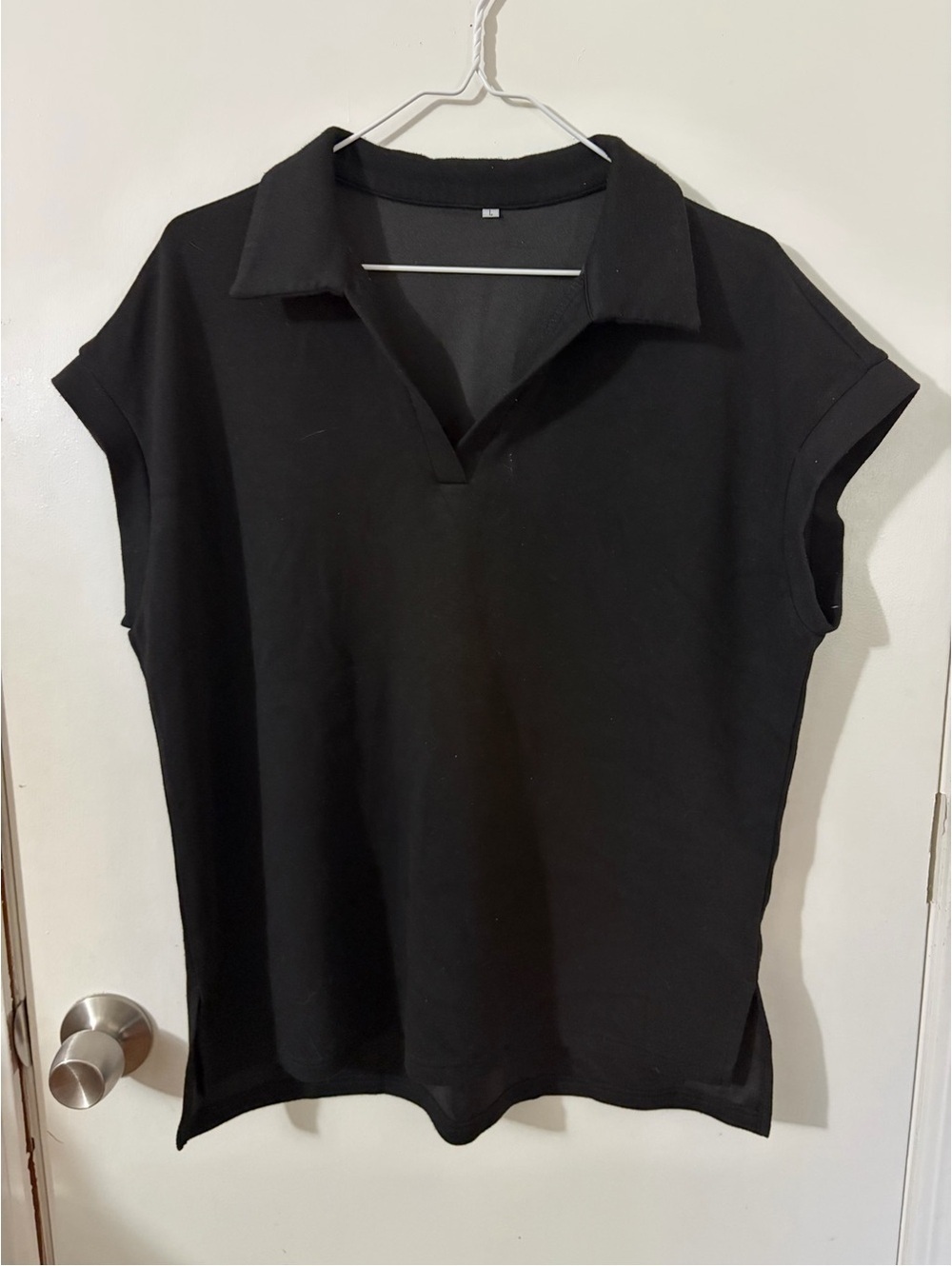 Women’s Large Black Polo-Style Cap Sleeve Top Tote12